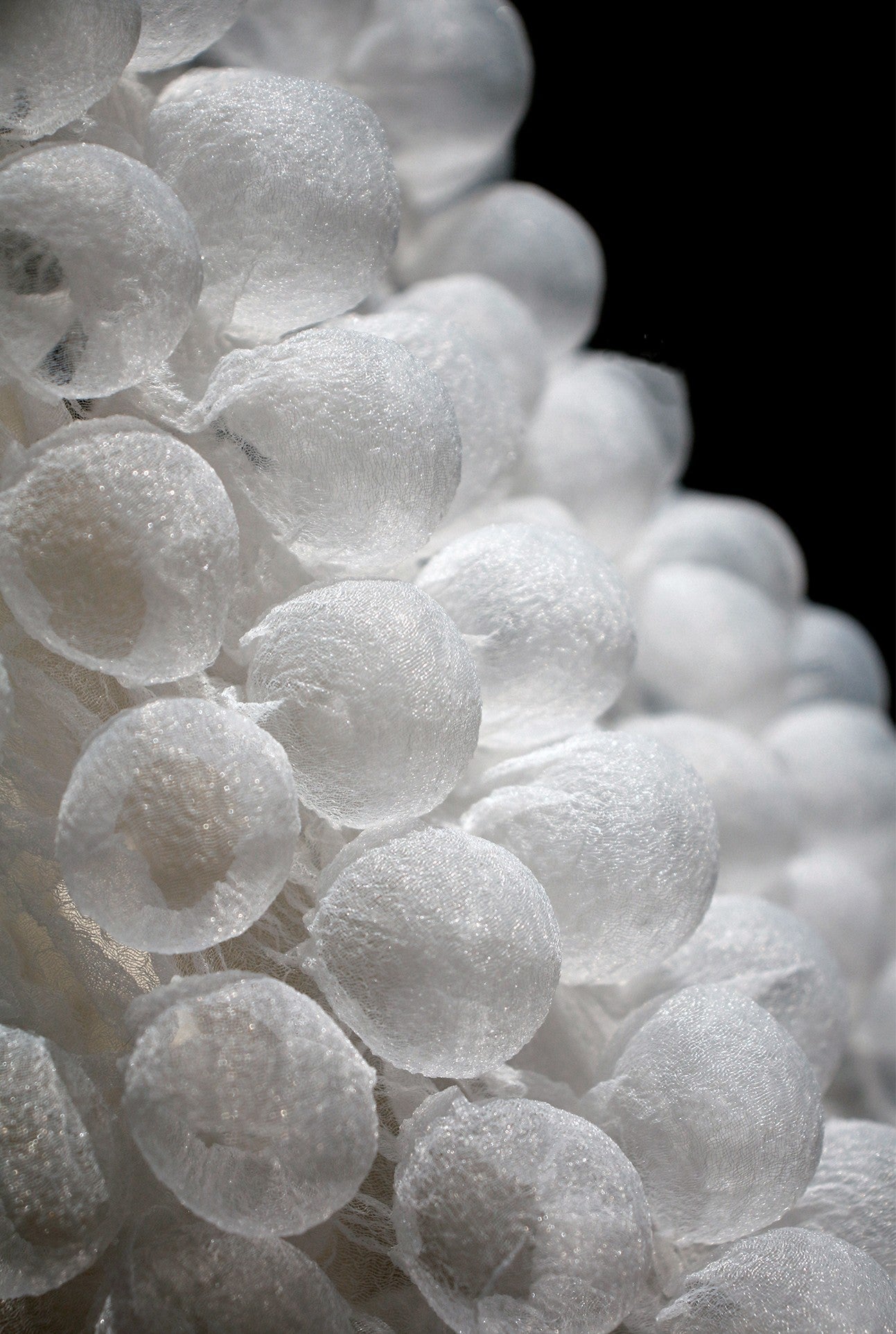 3D Bubble Seersucker Fabric - Sheer Heat-Set Lace for Couture Design