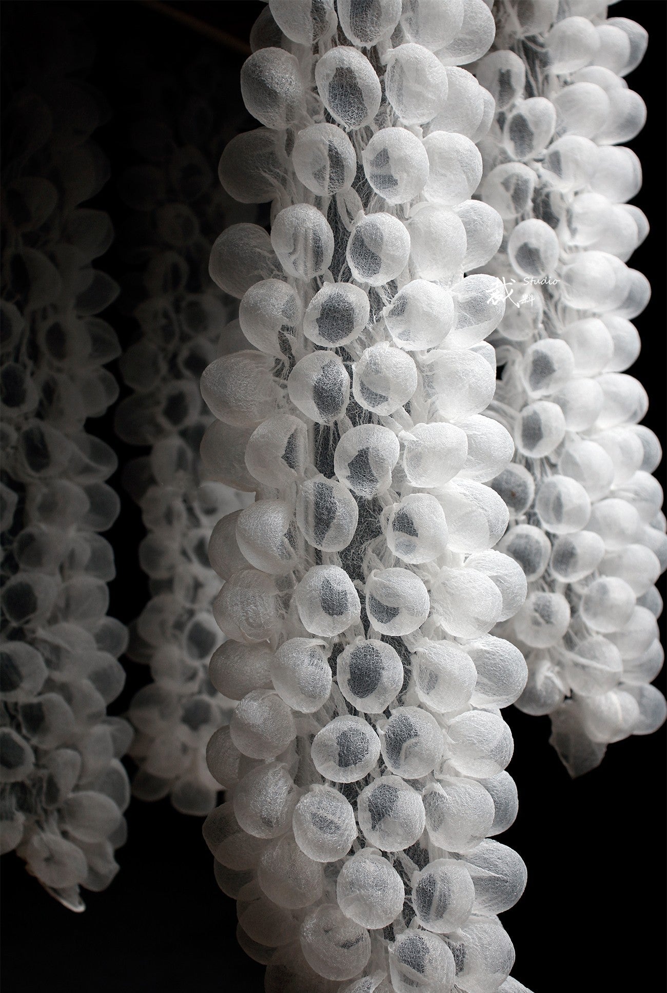 3D Bubble Seersucker Fabric - Sheer Heat-Set Lace for Couture Design