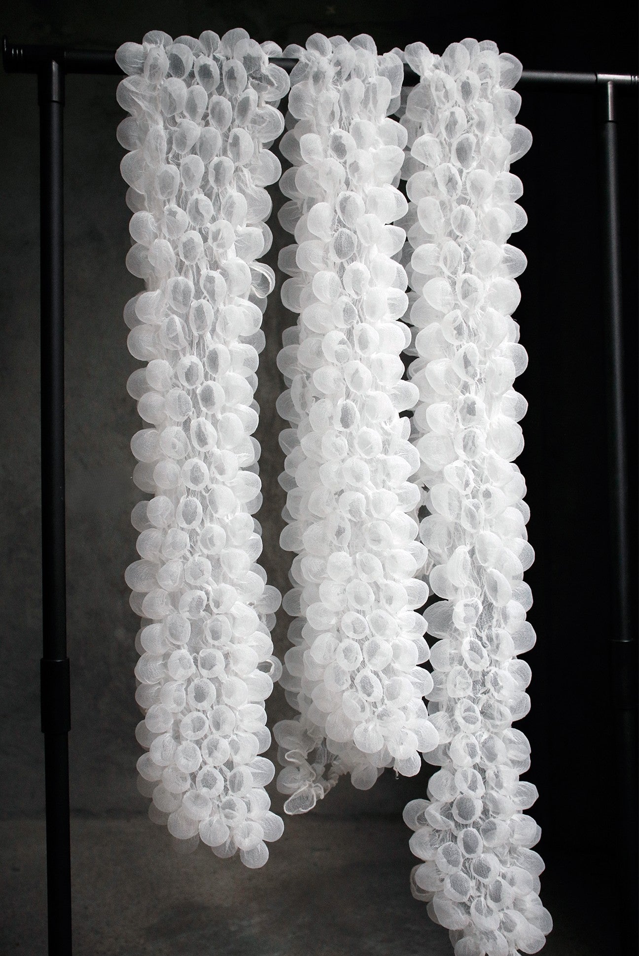 3D Bubble Seersucker Fabric - Sheer Heat-Set Lace for Couture Design