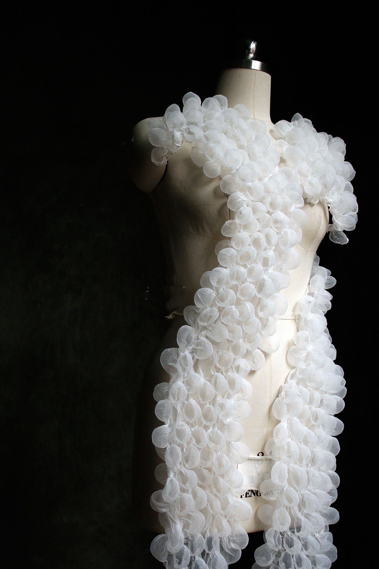 3D Bubble Seersucker Fabric - Sheer Heat-Set Lace for Couture Design