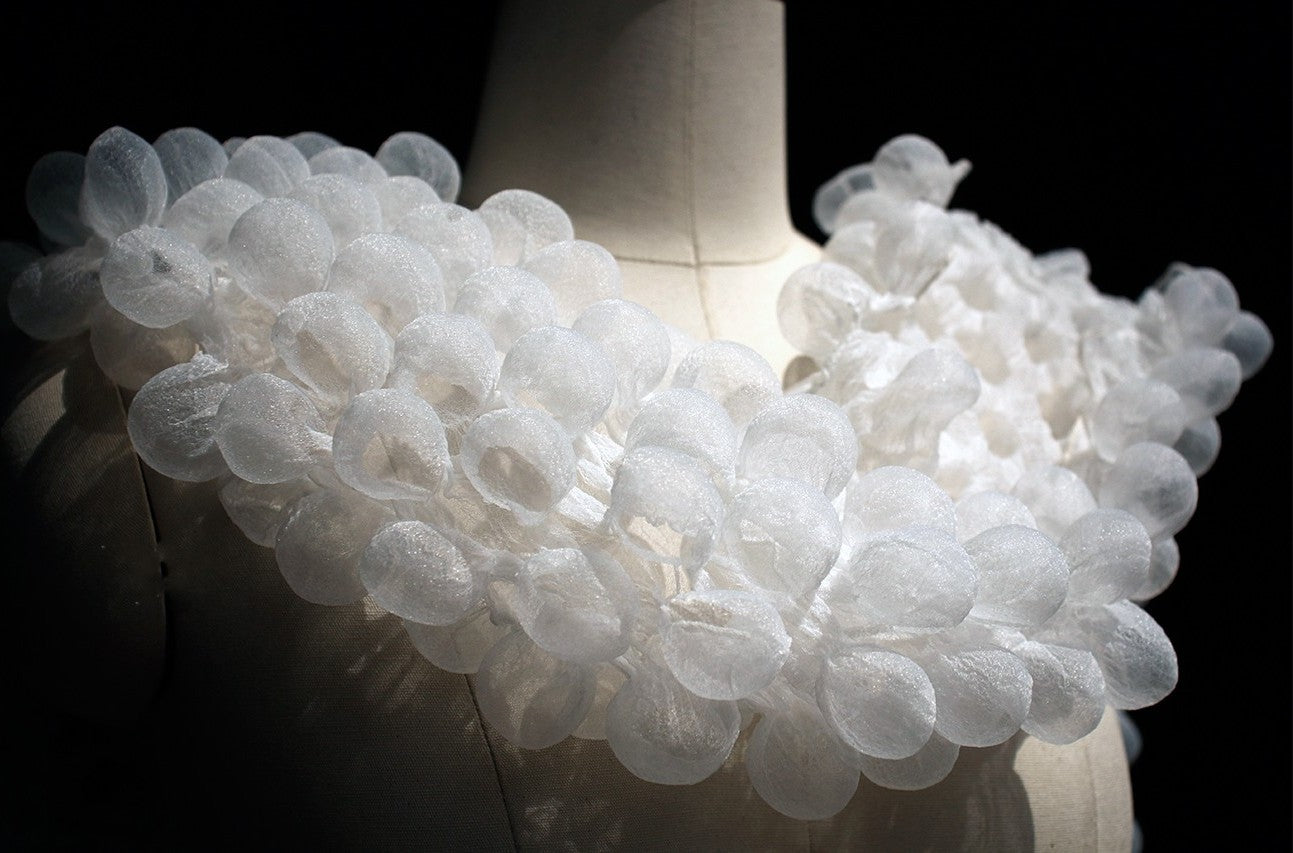 3D Bubble Seersucker Fabric - Sheer Heat-Set Lace for Couture Design