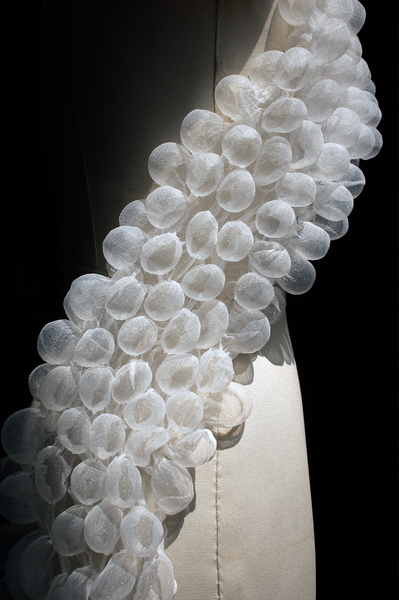 3D Bubble Seersucker Fabric - Sheer Heat-Set Lace for Couture Design