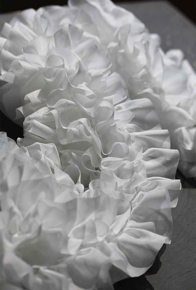 12-Layer Lace Fabric with 3D Ruffled Edges