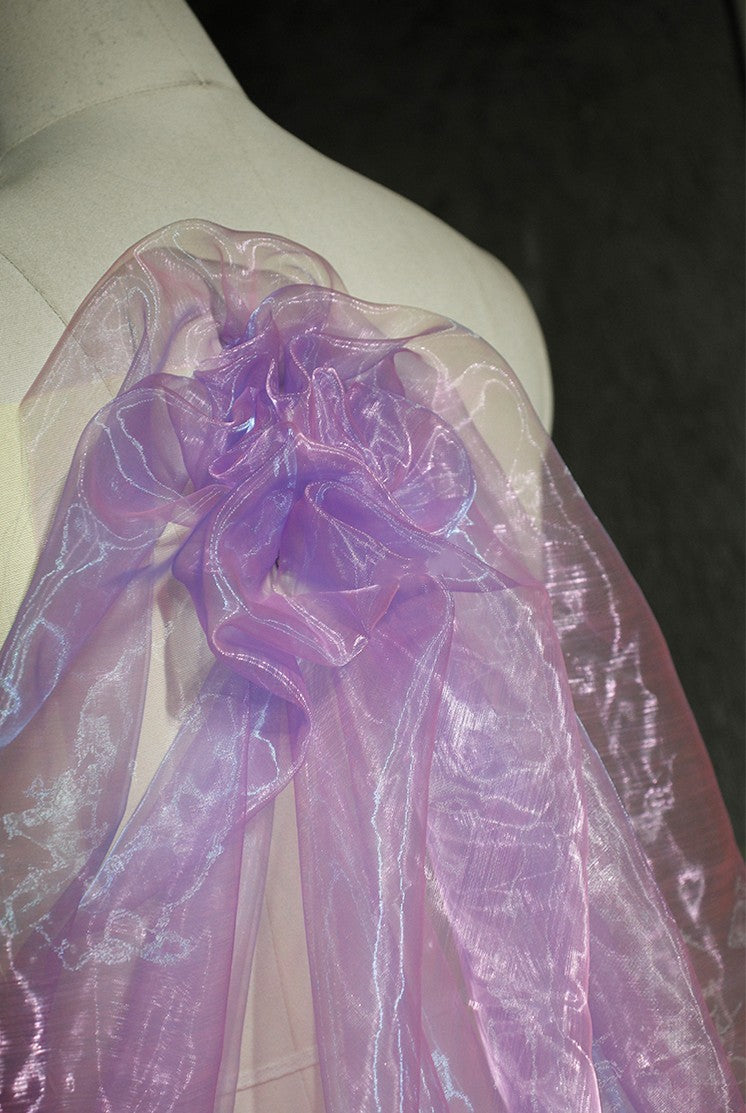 Jelly Sea Organza – Multicolor Liquid Shine Fabric