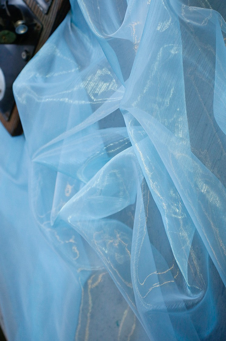 Jelly Sea Organza – Multicolor Liquid Shine Fabric