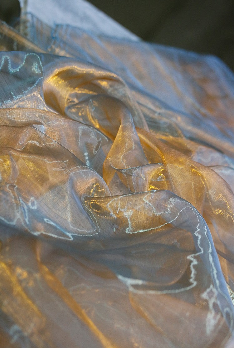 Jelly Sea Organza – Multicolor Liquid Shine Fabric