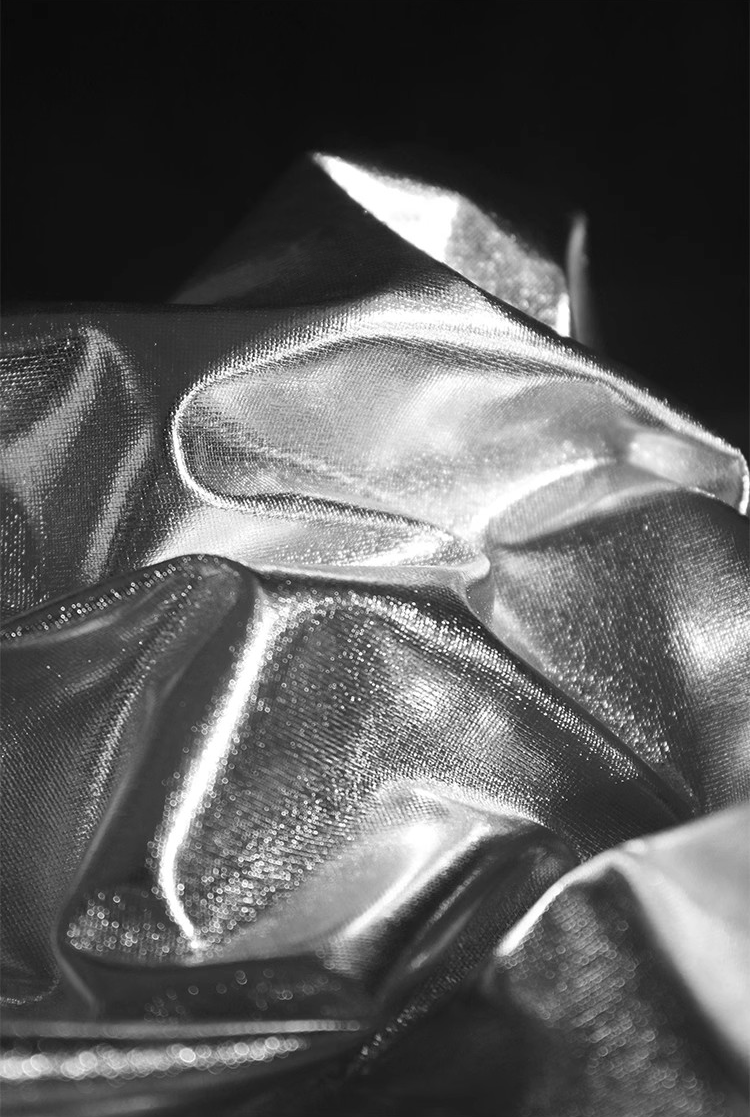 Soft Mirror – Four-Way Stretch TPU - Coated Metallic Designer Fabric