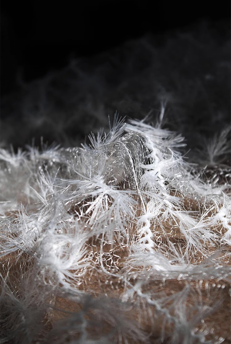 Ethereal Feather Lace – Irregular Hollow White Mesh Fabric