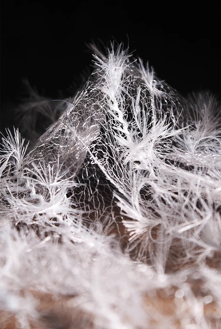 Ethereal Feather Lace – Irregular Hollow White Mesh Fabric