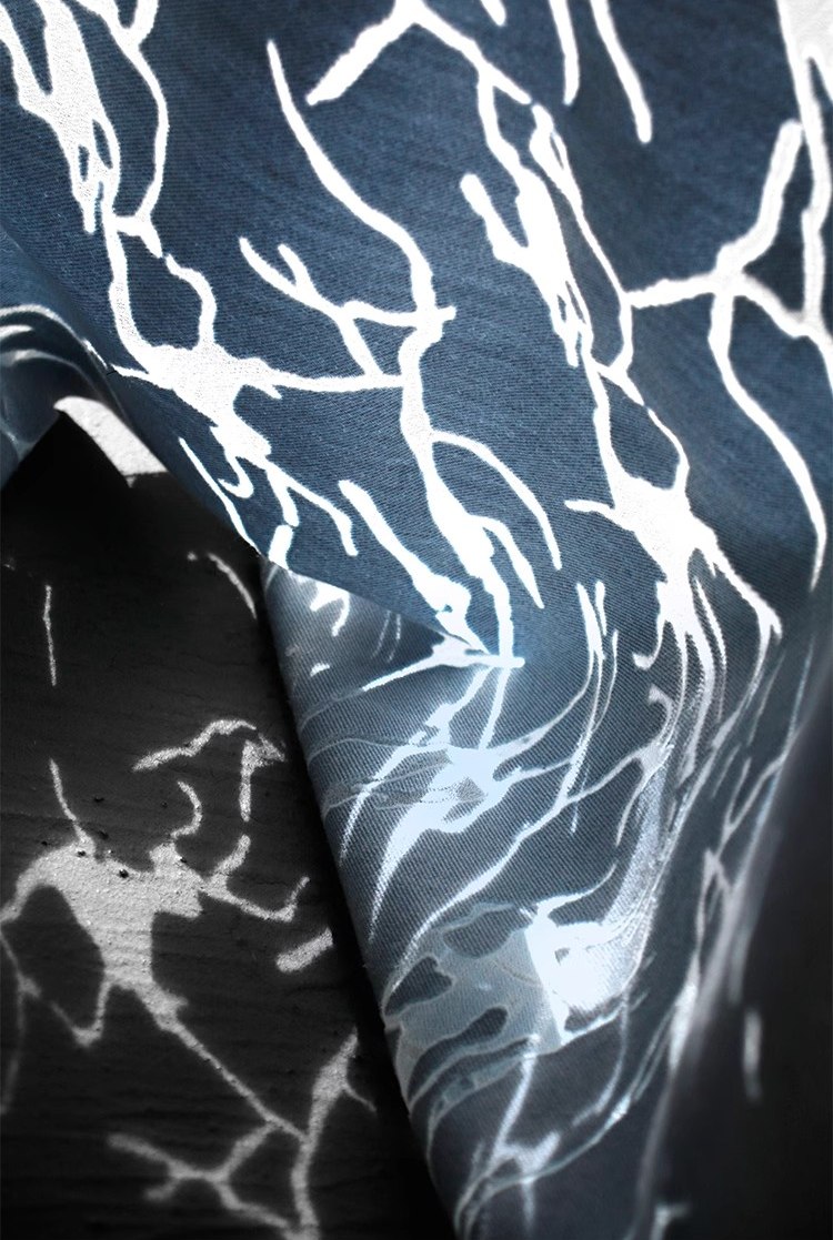 Azure Burnout – Sheer Hollow Texture Fabric