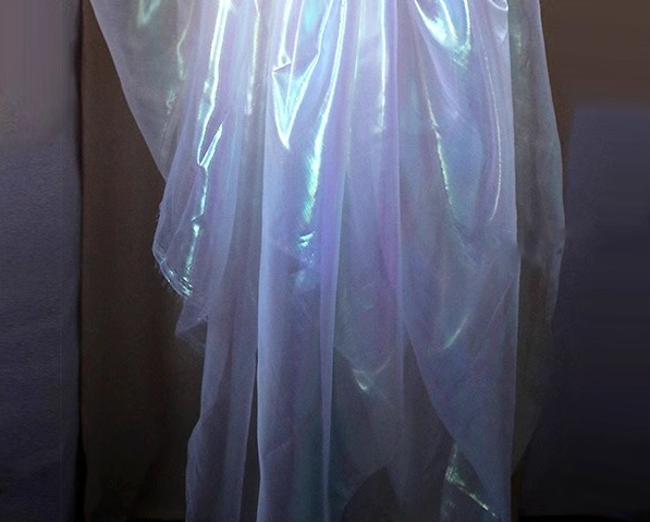 Aurora Prism Organza – Iridescent Gradient Sheer Fabric