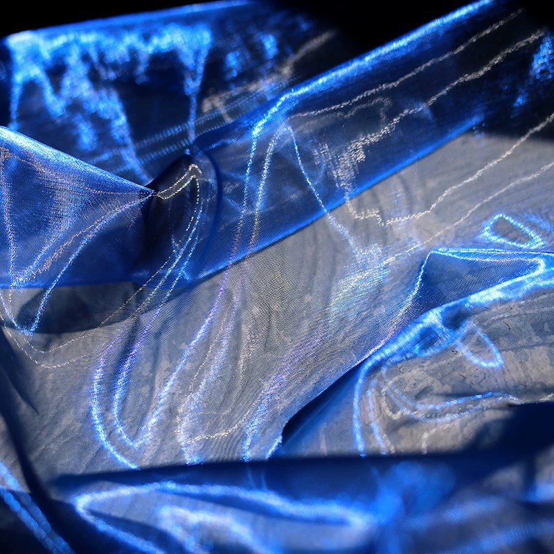 Aurora Prism Organza – Iridescent Gradient Sheer Fabric