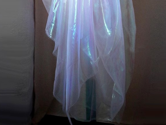 Aurora Prism Organza – Iridescent Gradient Sheer Fabric