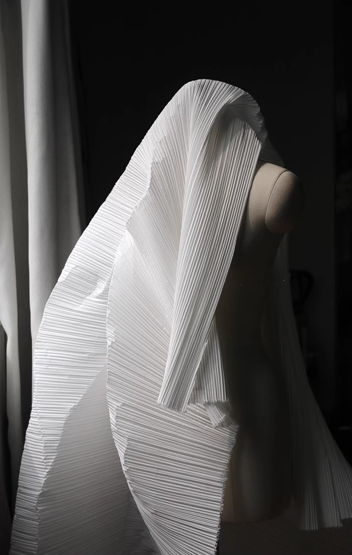 Moldable Pleated Crepe Fabric
