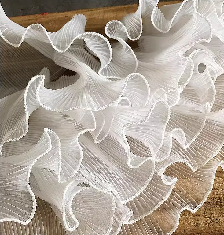 Organza Pleated Wave – Dimensional Ruffled Fabric