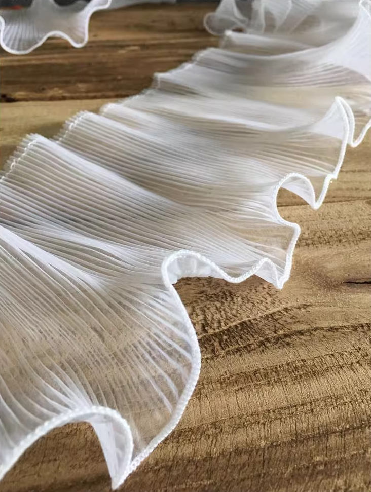 Organza Pleated Wave – Dimensional Ruffled Fabric