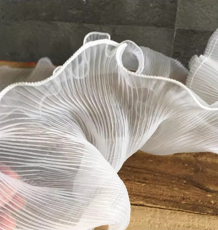 Organza Pleated Wave – Dimensional Ruffled Fabric