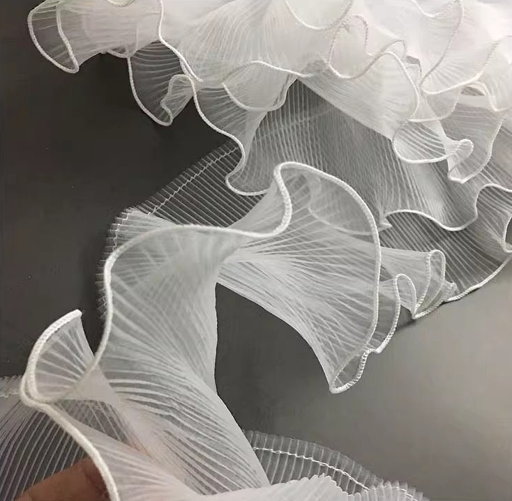 Organza Pleated Wave – Dimensional Ruffled Fabric