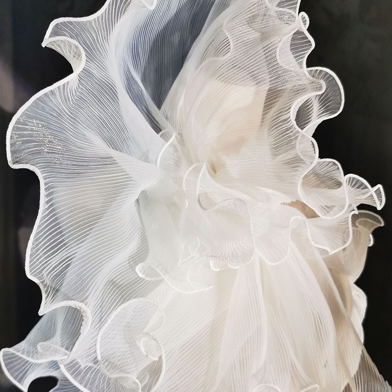 Organza Pleated Wave – Dimensional Ruffled Fabric