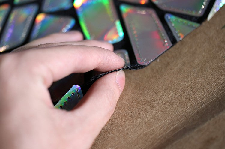Shattered Prism TPU Jelly Fabric – Geometric Holographic Mirror Textile