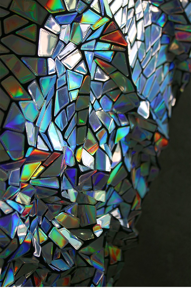 Shattered Prism TPU Jelly Fabric – Geometric Holographic Mirror Textile