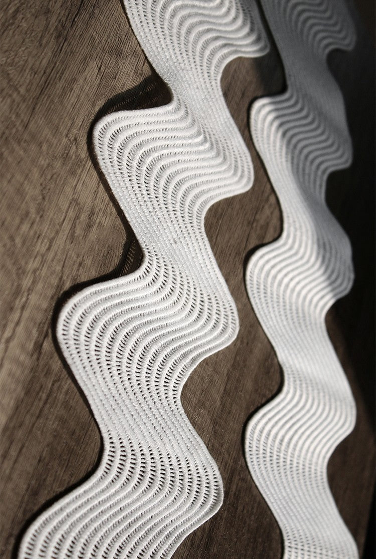 Curved Cutout Textured Lace – Sculpted Designer Fabric