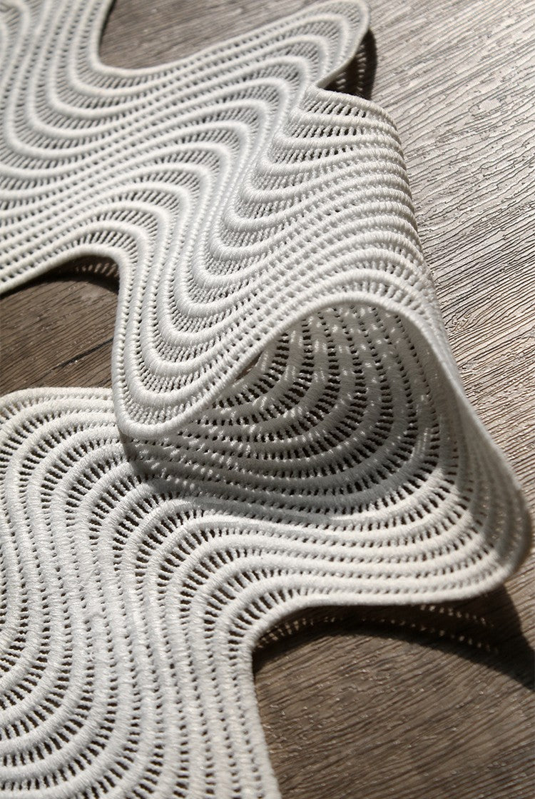 Curved Cutout Textured Lace – Sculpted Designer Fabric