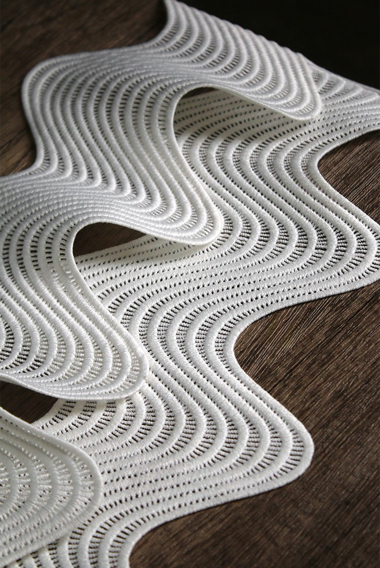 Curved Cutout Textured Lace – Sculpted Designer Fabric