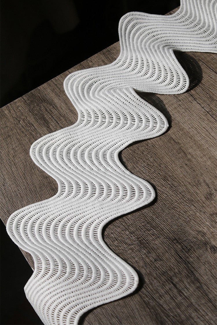 Curved Cutout Textured Lace – Sculpted Designer Fabric