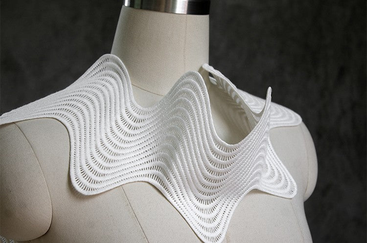 Curved Cutout Textured Lace – Sculpted Designer Fabric