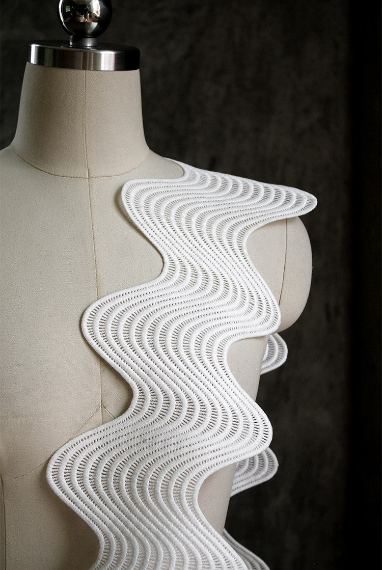 Curved Cutout Textured Lace – Sculpted Designer Fabric