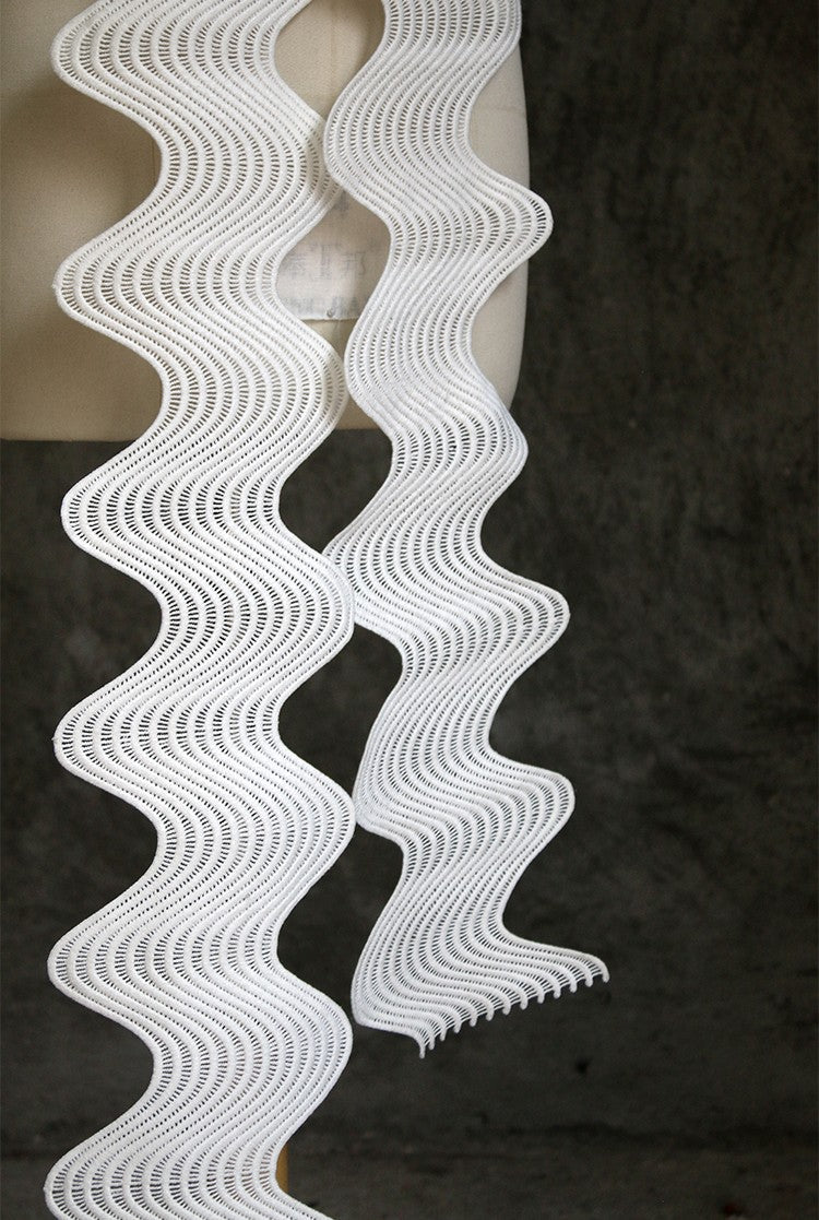 Curved Cutout Textured Lace – Sculpted Designer Fabric