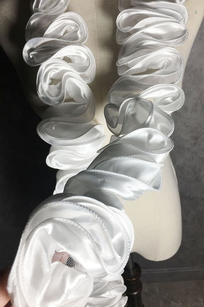 Satin Lace 3D Textured Designer Tulle Fabric