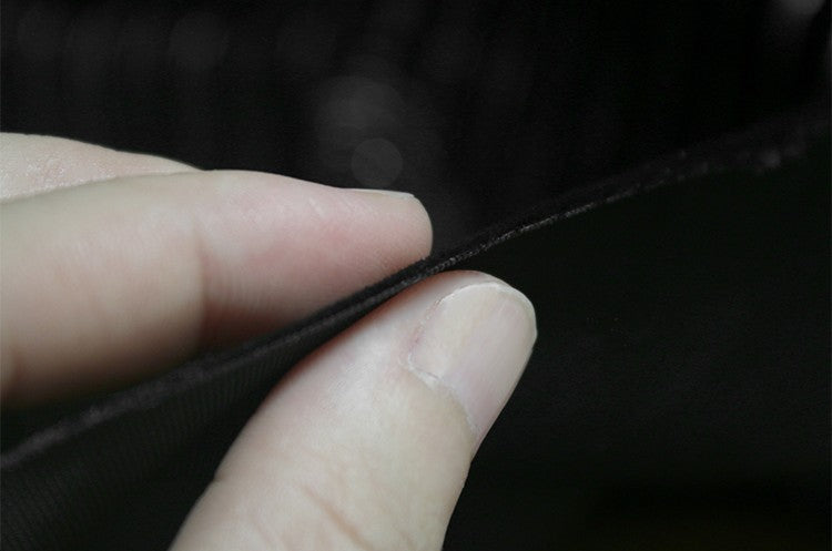 Matte Black Striped Velvet Fabric