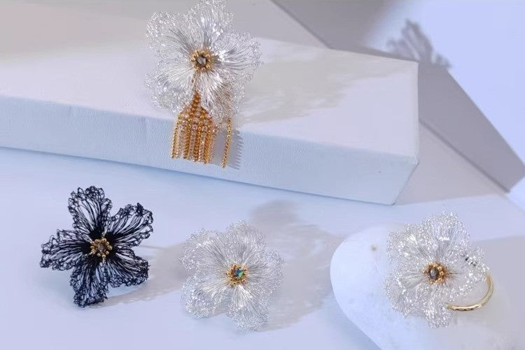 Evening Primrose Glow – Handcrafted Designer Stud Earrings