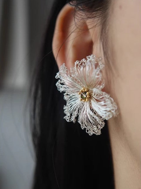 Evening Primrose Glow – Handcrafted Designer Stud Earrings
