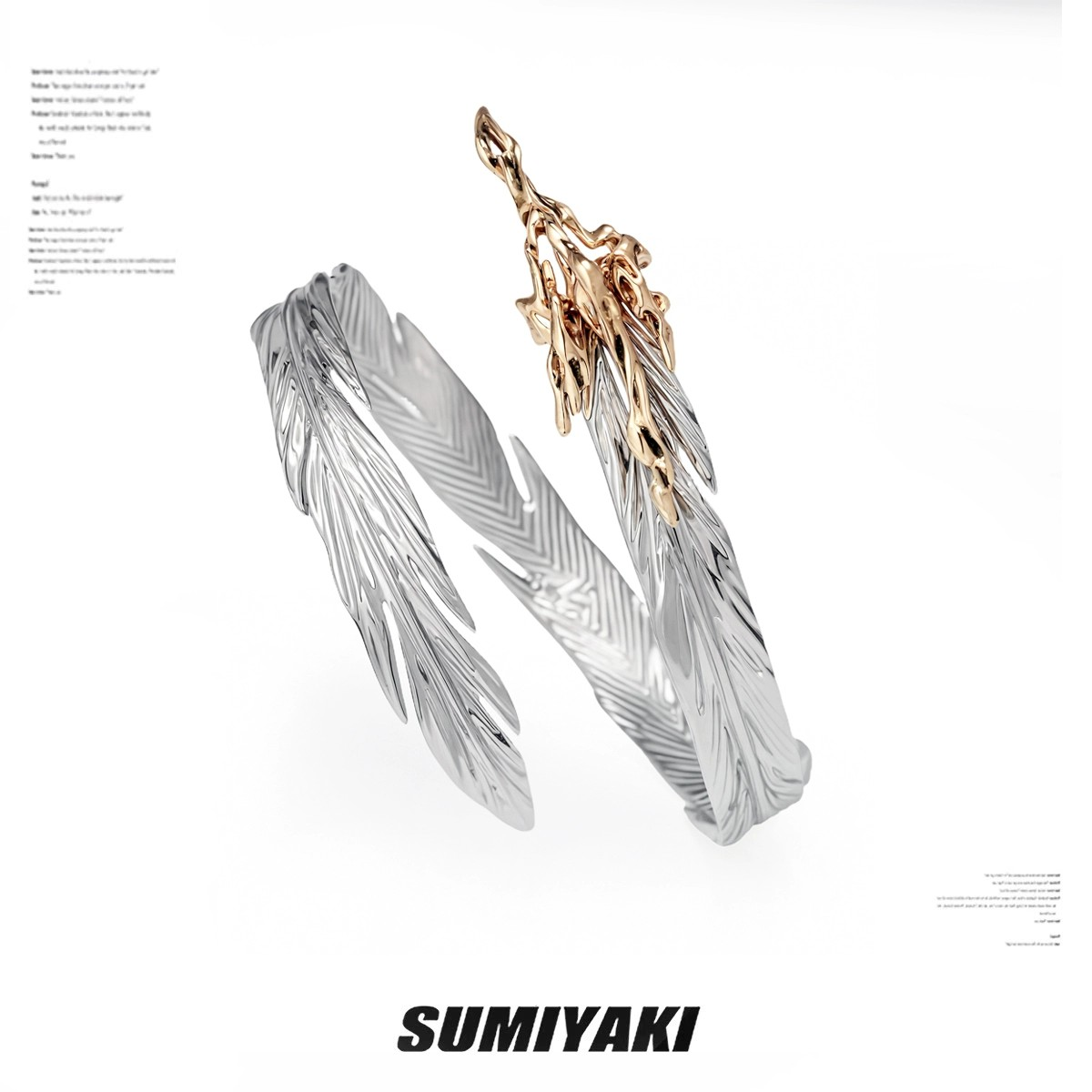 SUMIYAKI Feather Series — Liquid Metal Artisan Ring for Her & Him
