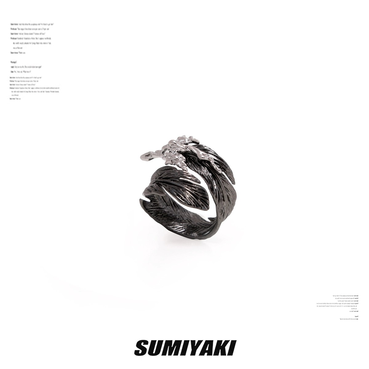 SUMIYAKI Feather Series — Liquid Metal Artisan Ring for Her & Him