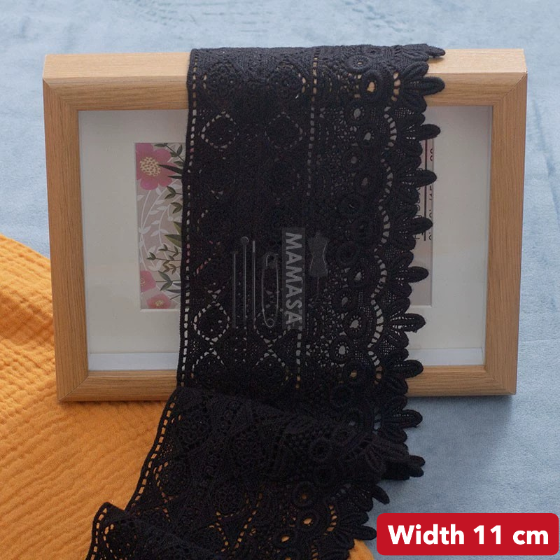Premium Cotton Thickened Lace Trim — Water-Soluble Embroidered Floral Appliqué