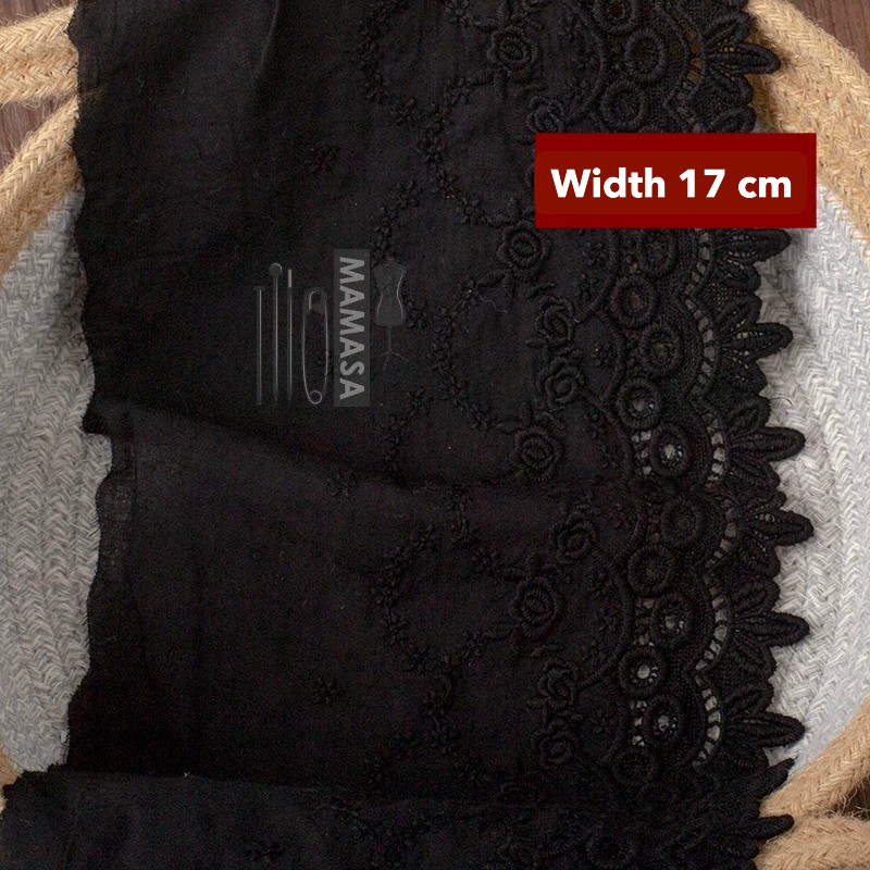 Premium Cotton Thickened Lace Trim — Water-Soluble Embroidered Floral Appliqué