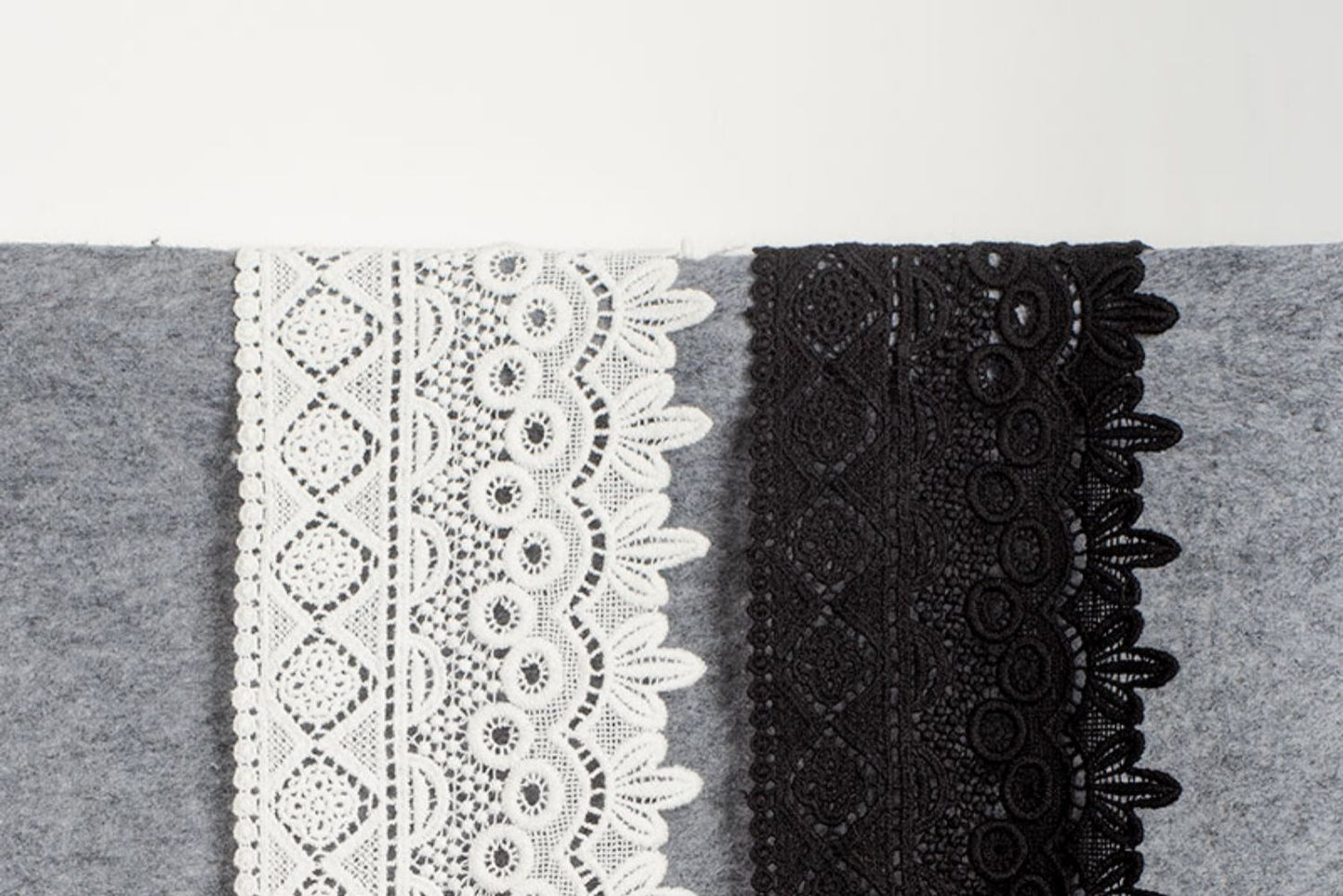 Premium Cotton Thickened Lace Trim — Water-Soluble Embroidered Floral Appliqué