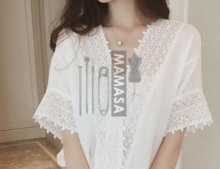 Premium Cotton Thickened Lace Trim — Water-Soluble Embroidered Floral Appliqué