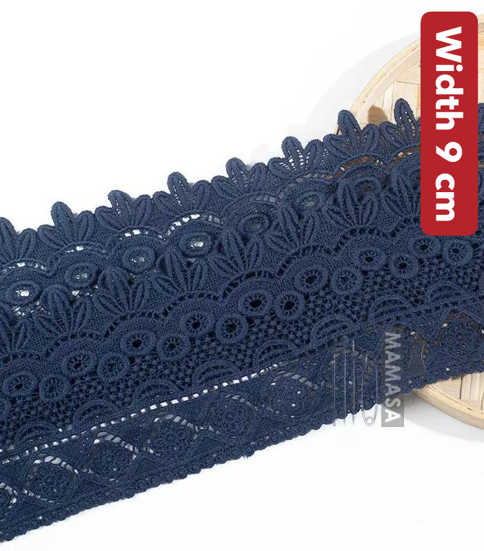 Premium Cotton Thickened Lace Trim — Water-Soluble Embroidered Floral Appliqué