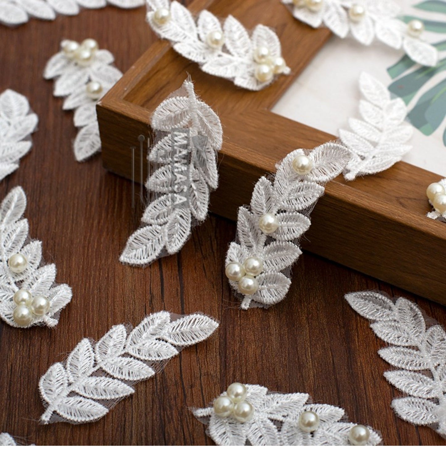 Embroidered Tulle Leaf Lace Patches