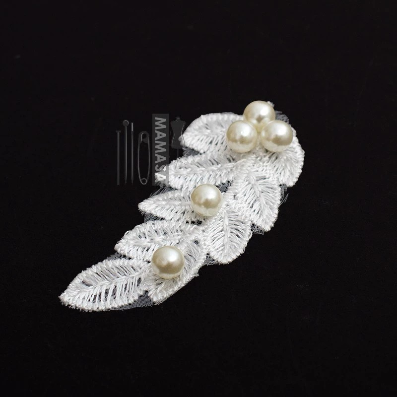 Embroidered Tulle Leaf Lace Patches