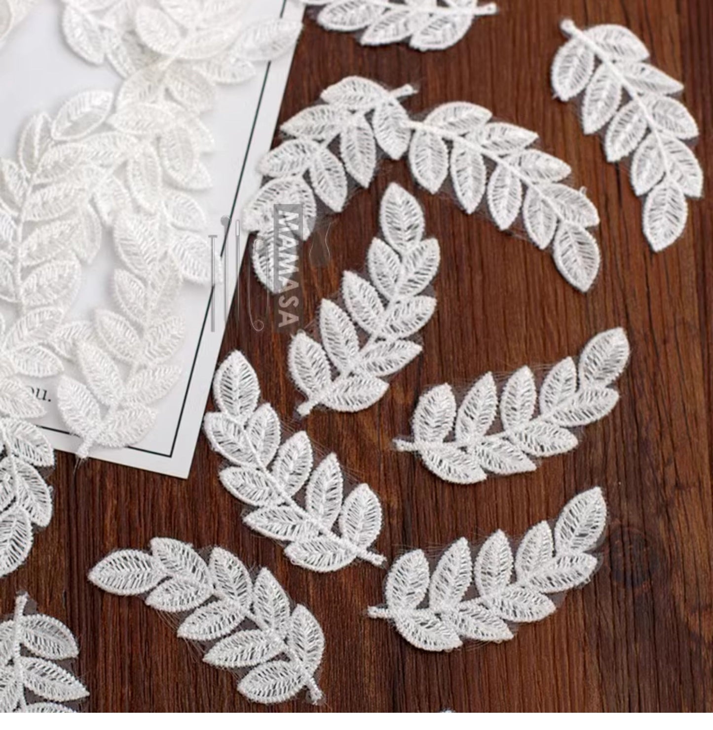 Embroidered Tulle Leaf Lace Patches