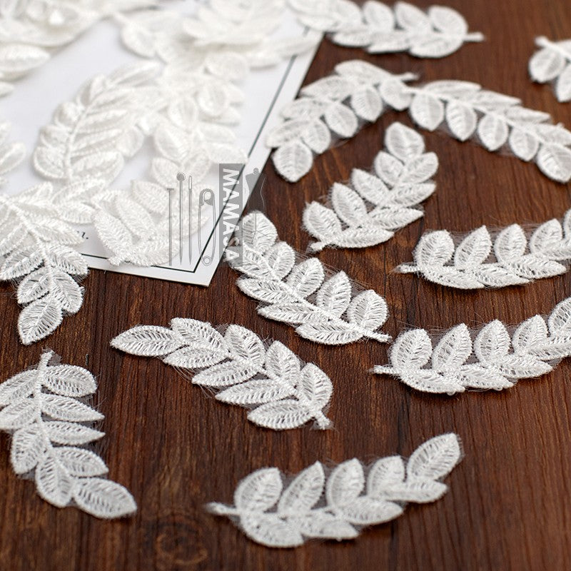 Embroidered Tulle Leaf Lace Patches