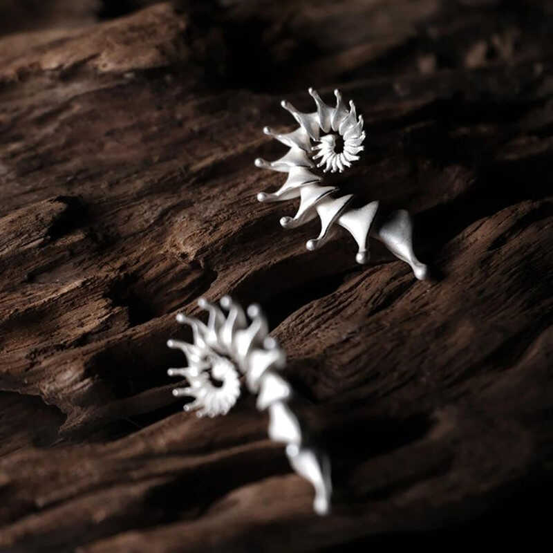 Original S925 Silver Conch Stud Earrings – Sculpted Design for Elegant Contour