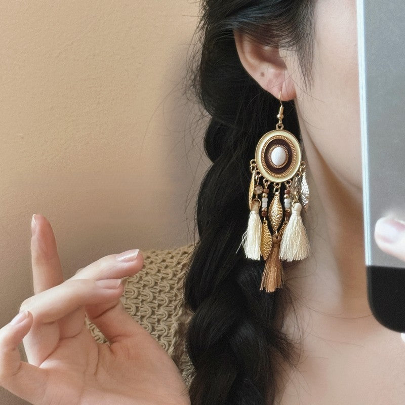 Bohemian Tassel Drop Earrings – Statement Ethnic-Inspired Design for Vacation Chic
