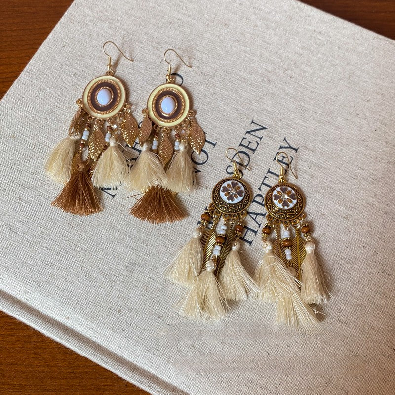 Bohemian Tassel Drop Earrings – Statement Ethnic-Inspired Design for Vacation Chic